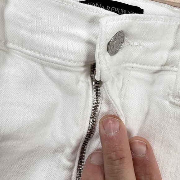 Banana Republic Skinny Fit Jeans Womens 30/10 Tall White Stretch Denim Preppy - Picture 8 of 13